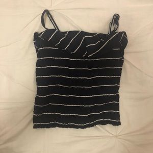abercrombie navy and white tank top